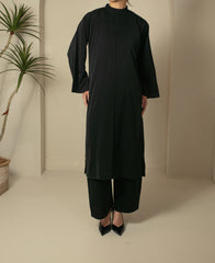 Black Nusrat Women's 3-Piece Modest Co-ord Set