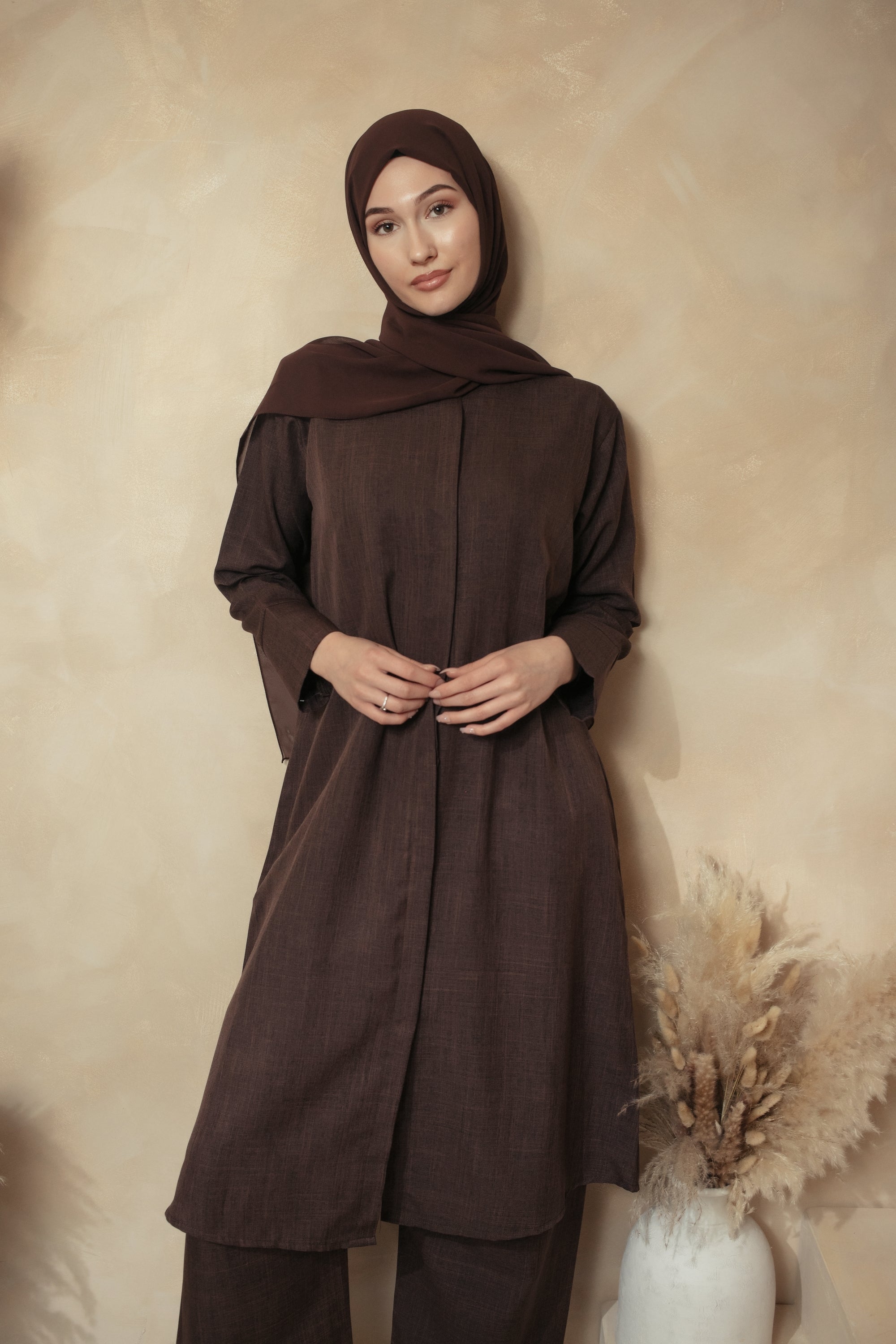 Brown Linen Co-ord Set