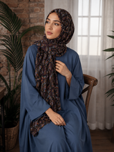 Blue linen abaya set