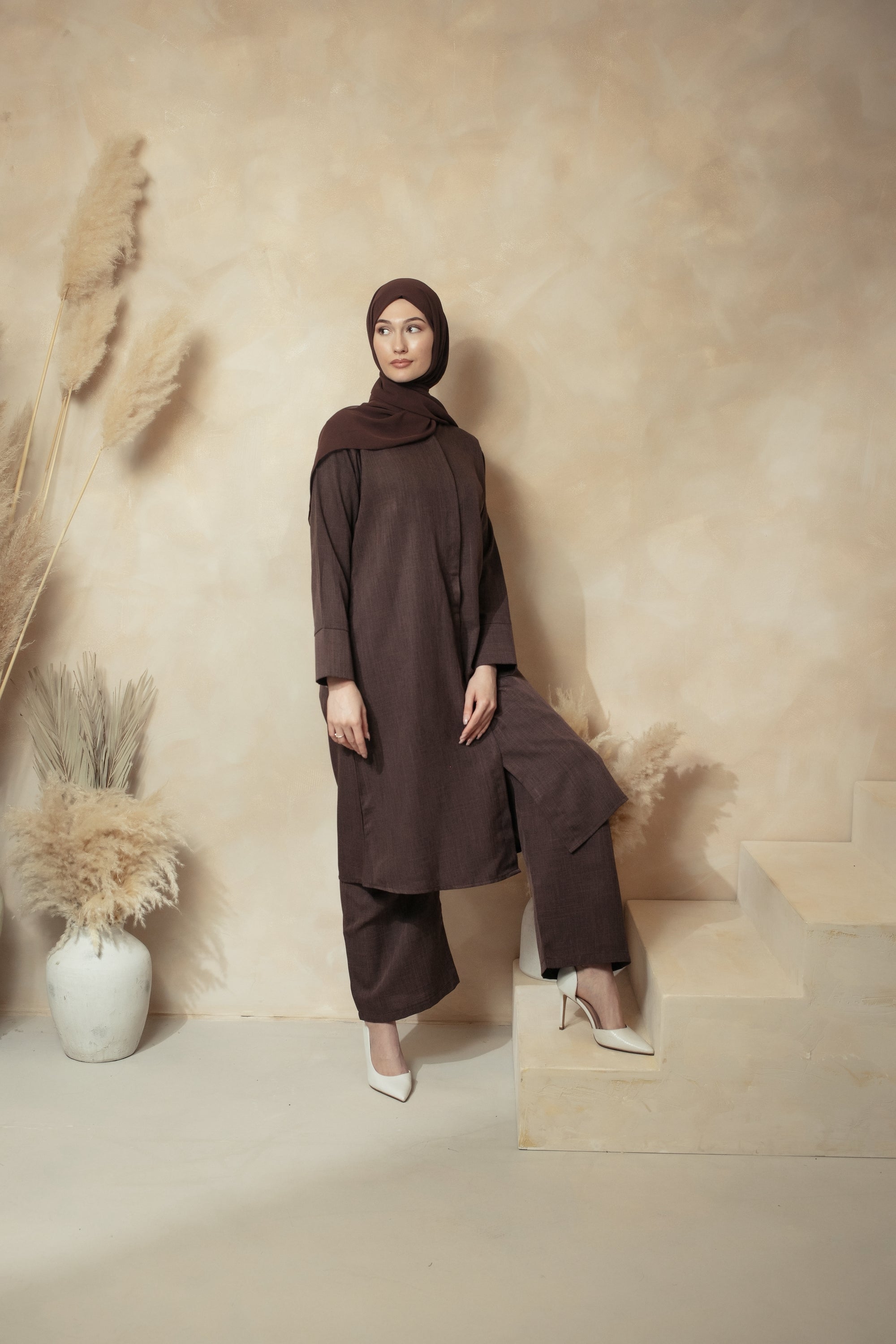 Brown Linen Co-ord Set