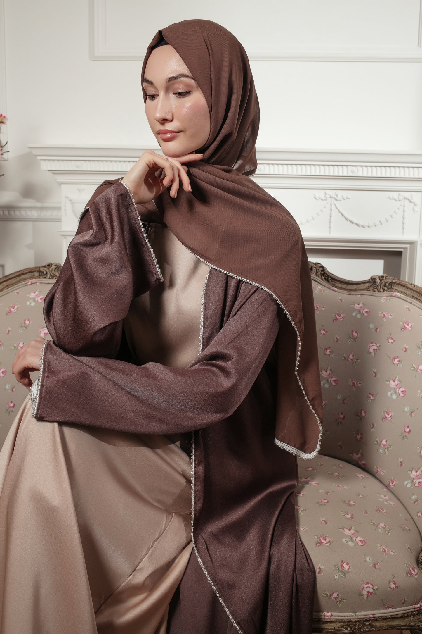 Alina open abaya - Mauve