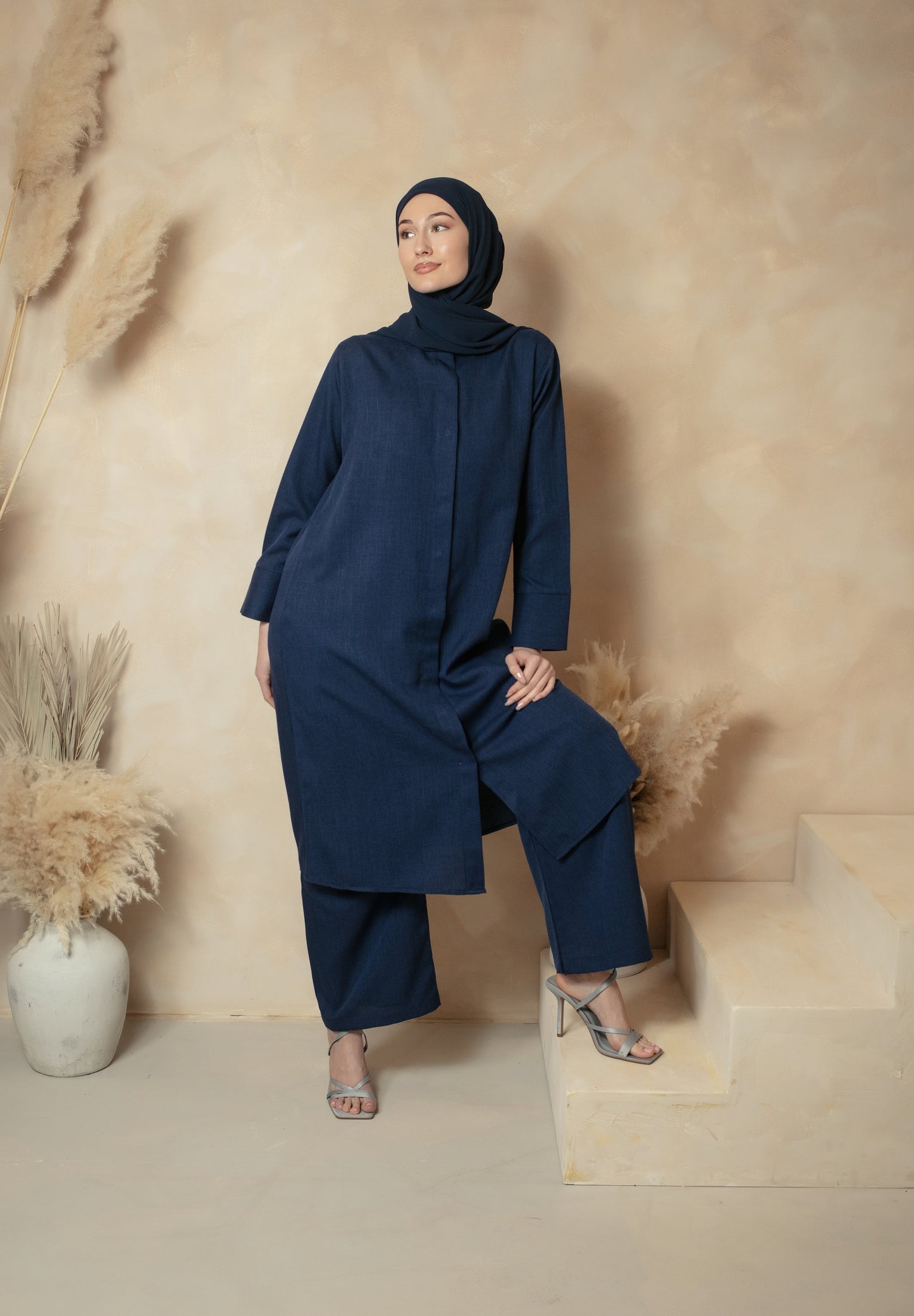 Navy Linen Co-ord Set