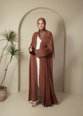 Elegant Floral Chiffon Abaya Set