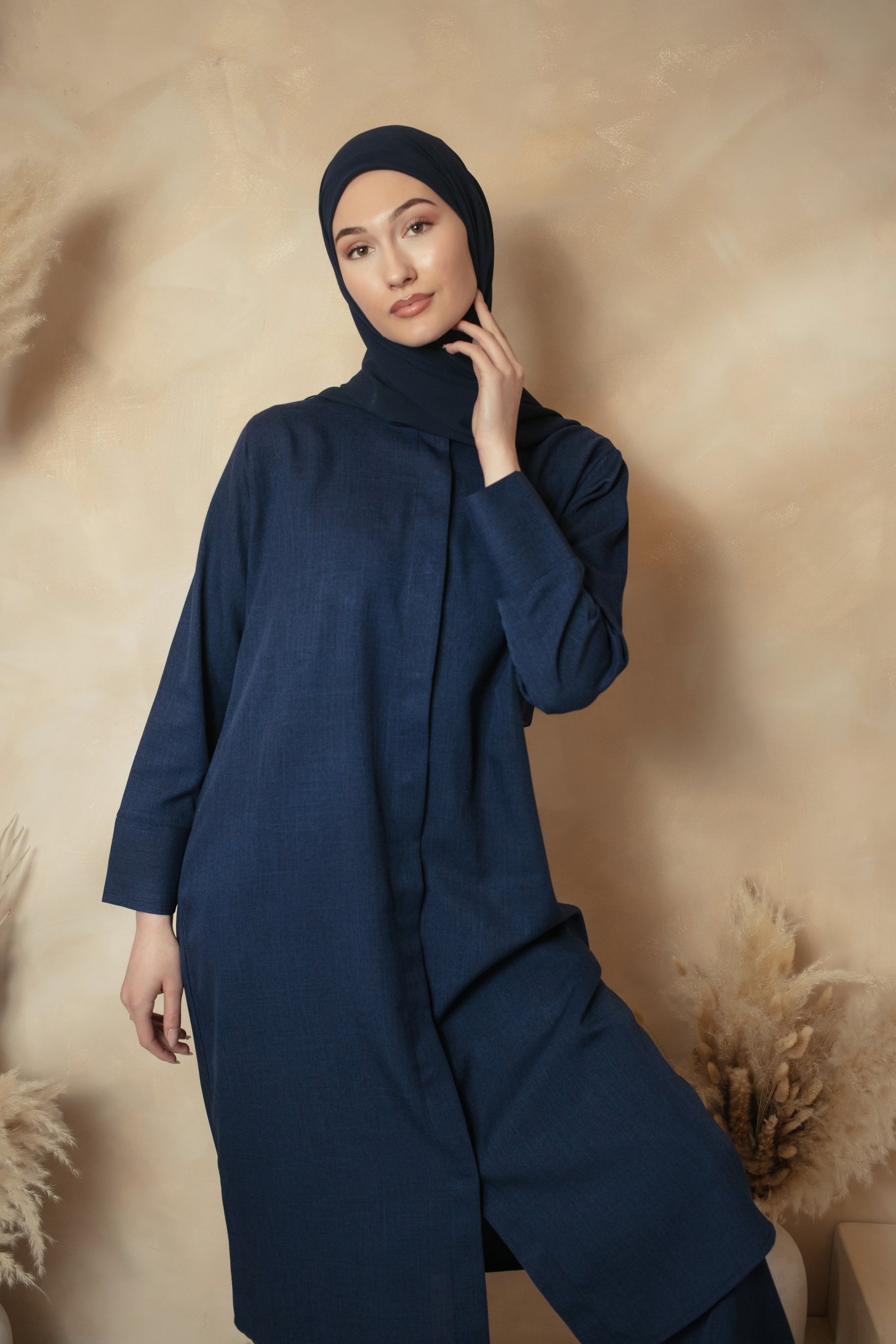 Navy Linen Co-ord Set