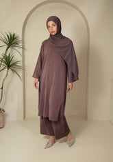 Mauve Nusrat Women's 3-Piece Modest Co-ord Set