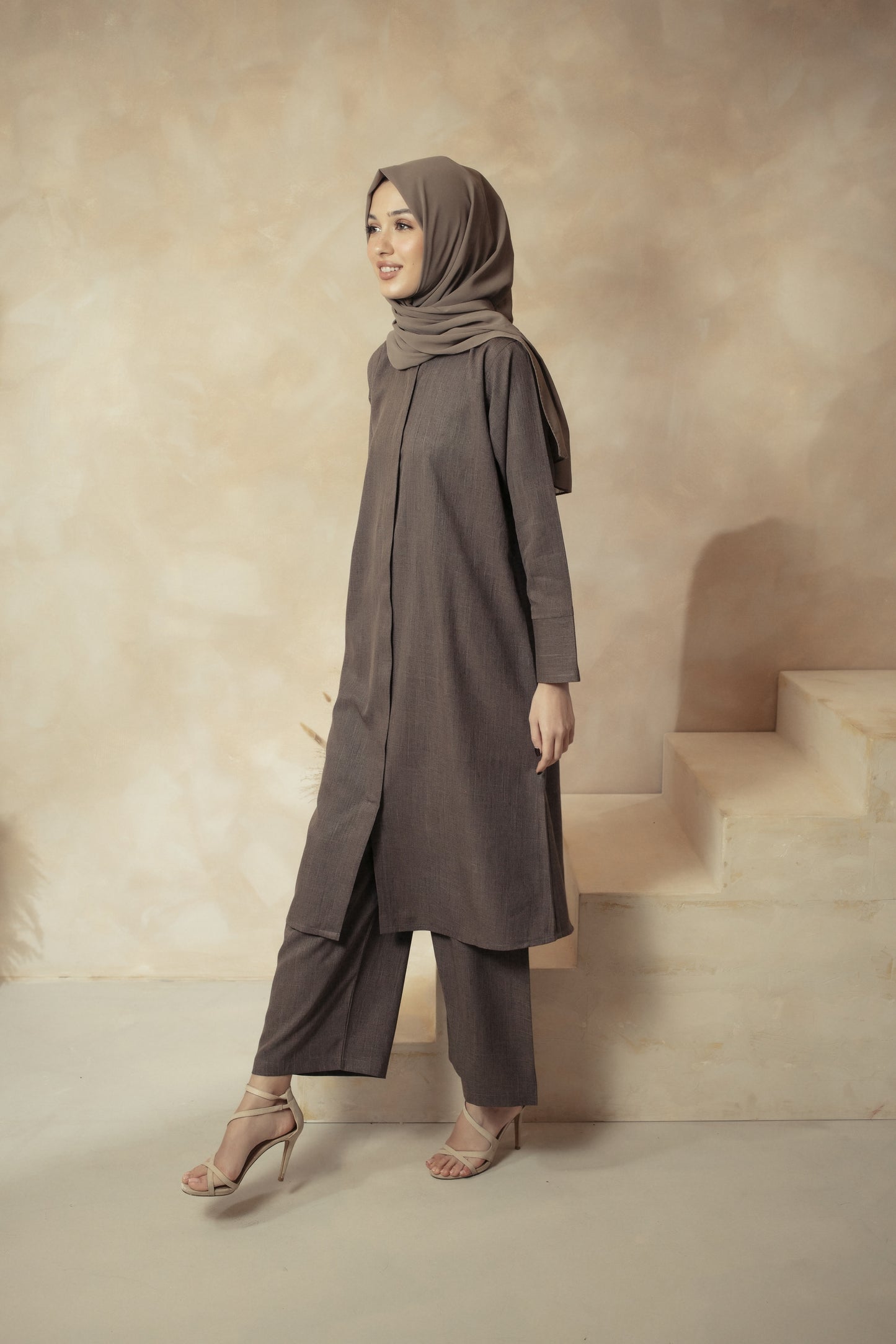 Mocha Linen Co-ord Set