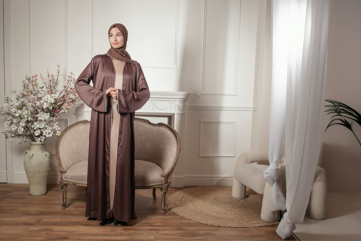 Alina open abaya - Mauve