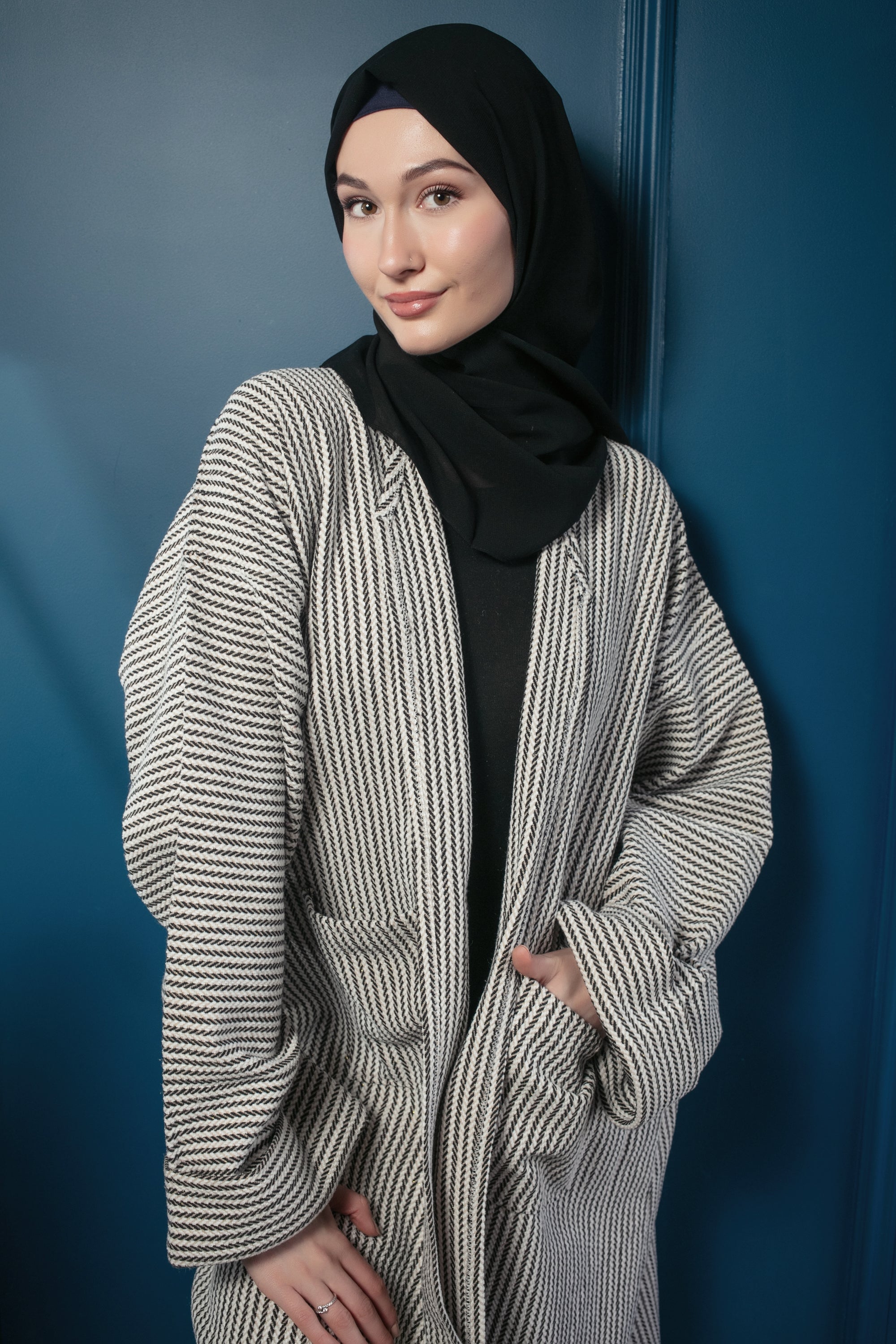 Ivory luxe abaya coat