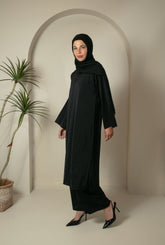 Black Nusrat Women's 3-Piece Modest Co-ord Set
