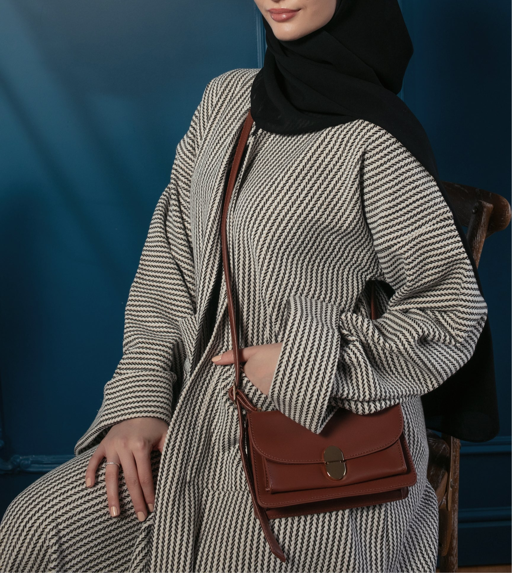 Ivory luxe abaya coat