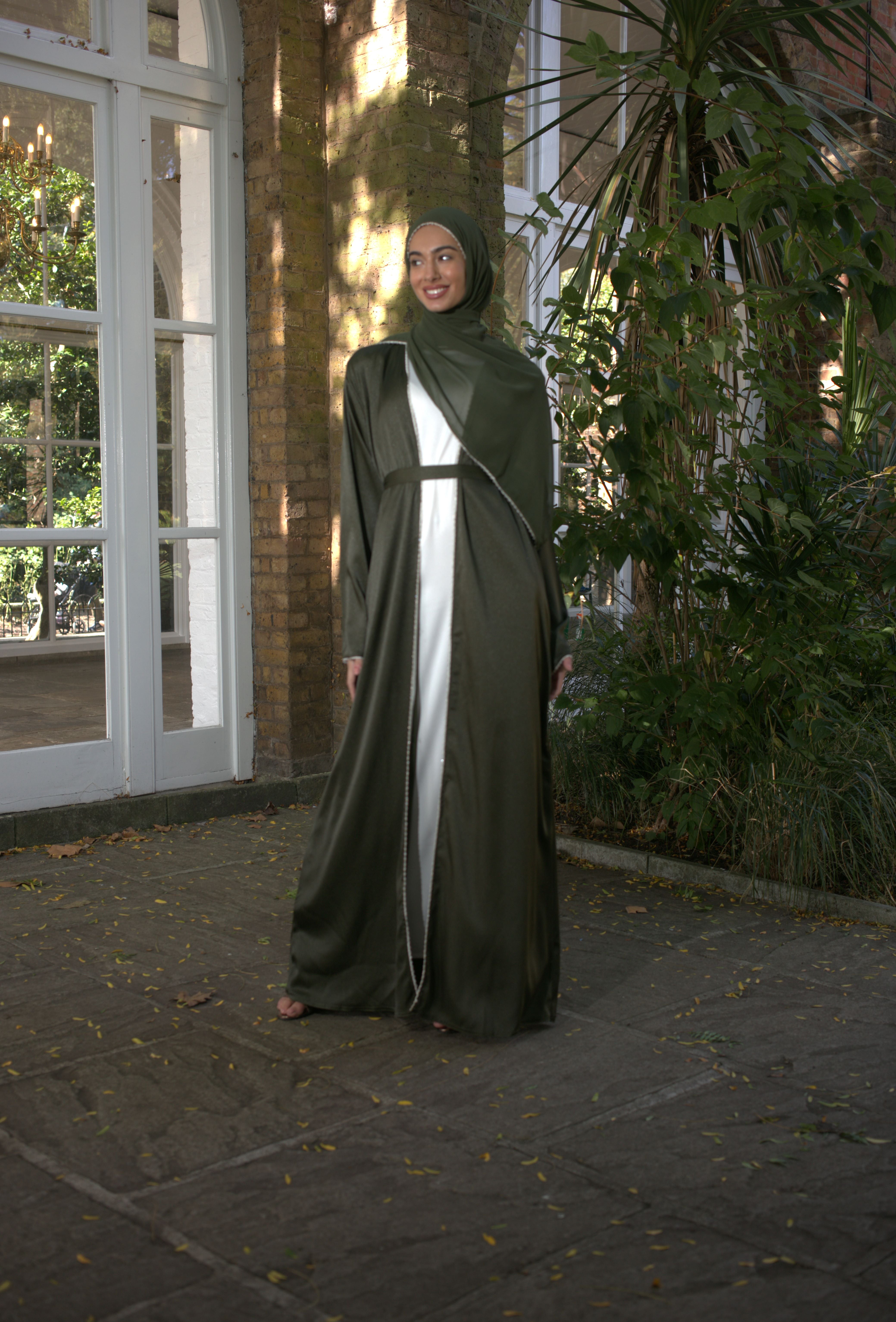 Alina open abaya - Olive