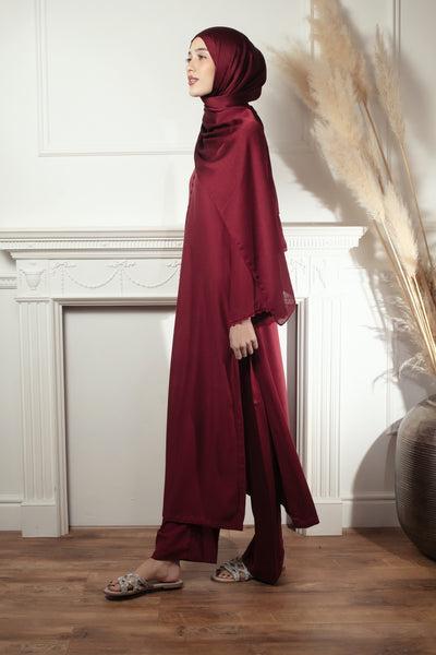 Zareen Kurta Set | Maroon Premium Marina Fabric