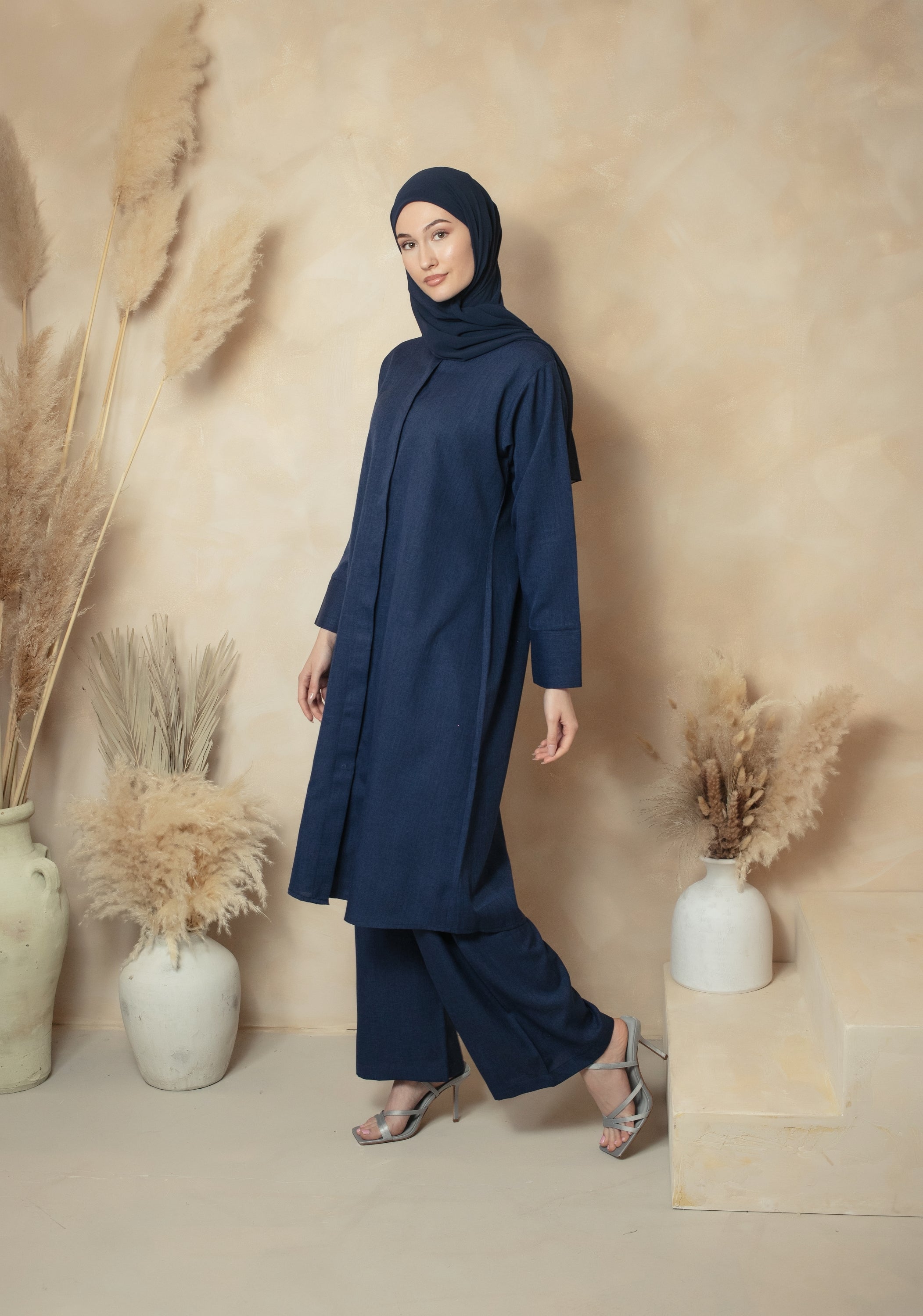 Navy Linen Co-ord Set