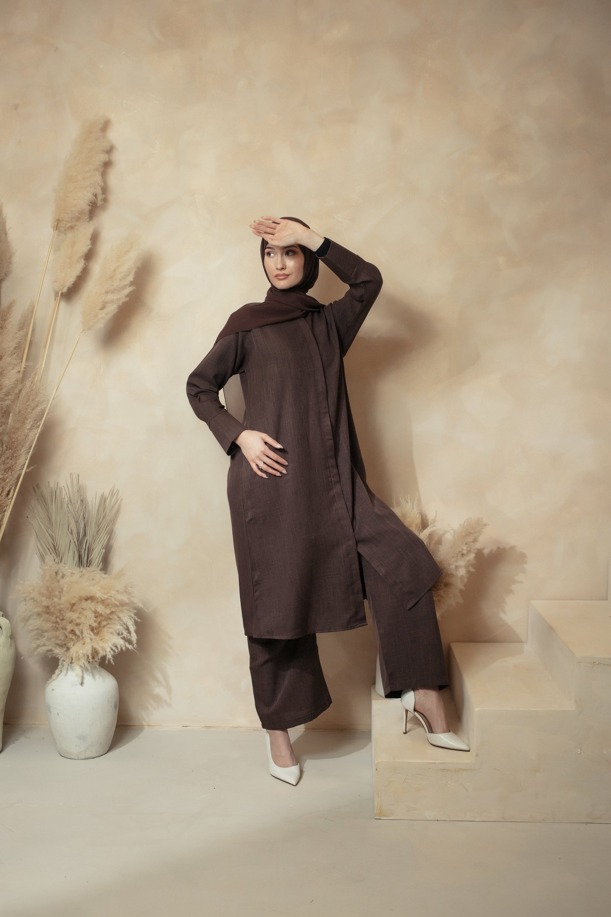 Brown Linen Co-ord Set