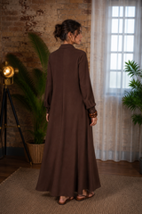 Chocolate Mandarin Maxi Dress
