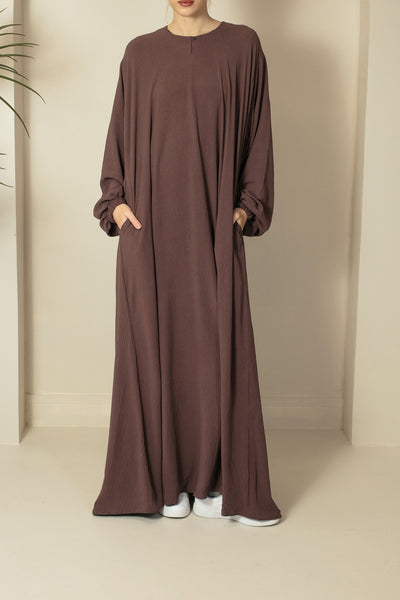 Brown Oversized Umbrella Cut Abaya | Modest Women's Dress