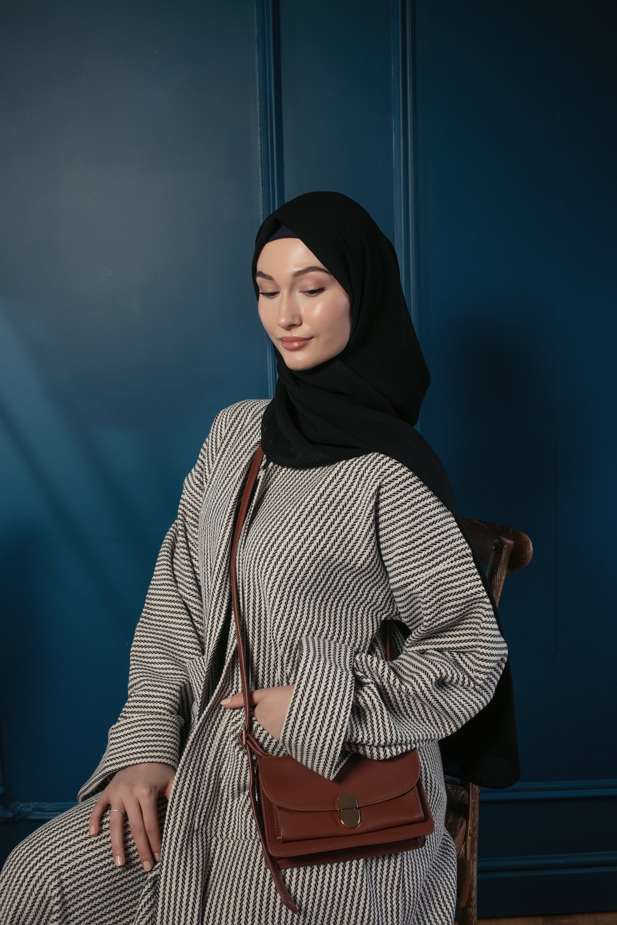 Ivory luxe abaya coat