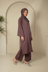 Mauve Nusrat Women's 3-Piece Modest Co-ord Set