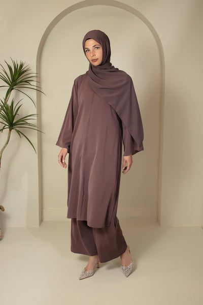 Mauve Nusrat Women's 3-Piece Modest Co-ord Set