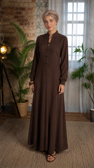 Chocolate Mandarin Maxi Dress