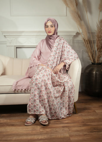 Rosie Kurta Set – Blush Pink Marina Fabric | Elegant Modest Tunic & Trouser Ensemble